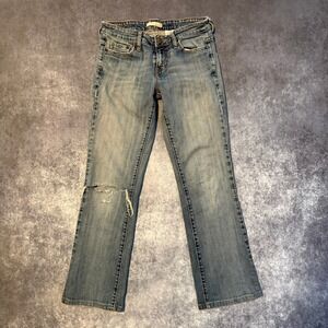 Y2K Levi's 545 Low‎ Boot Jeans Women's Light Wash Distressed Denim Size 4M